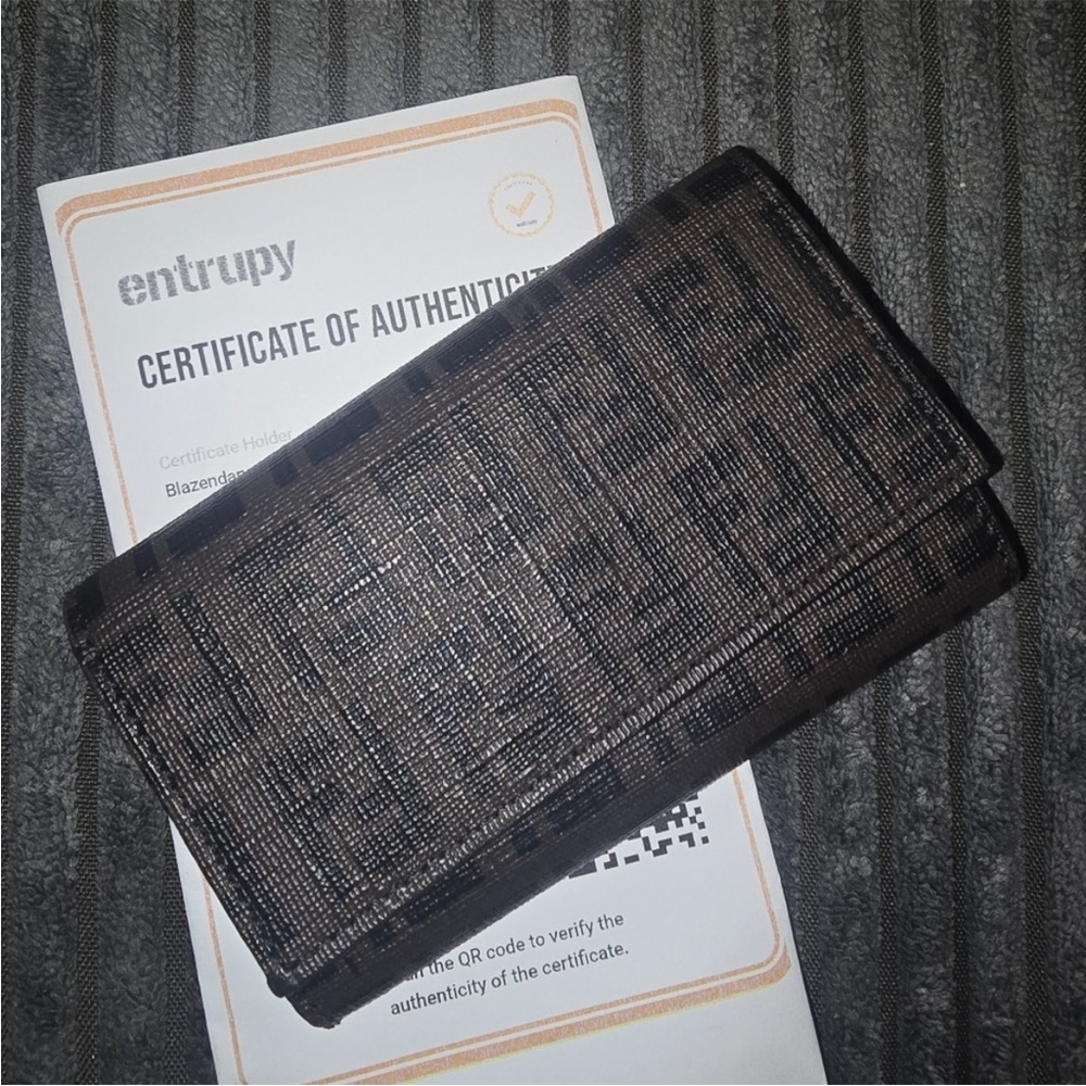 Fendi Zucchino Dark Brown PVC Monogram Key Holder